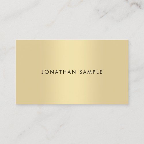 Modern Minimalist Elegant Faux Gold Template Business Card