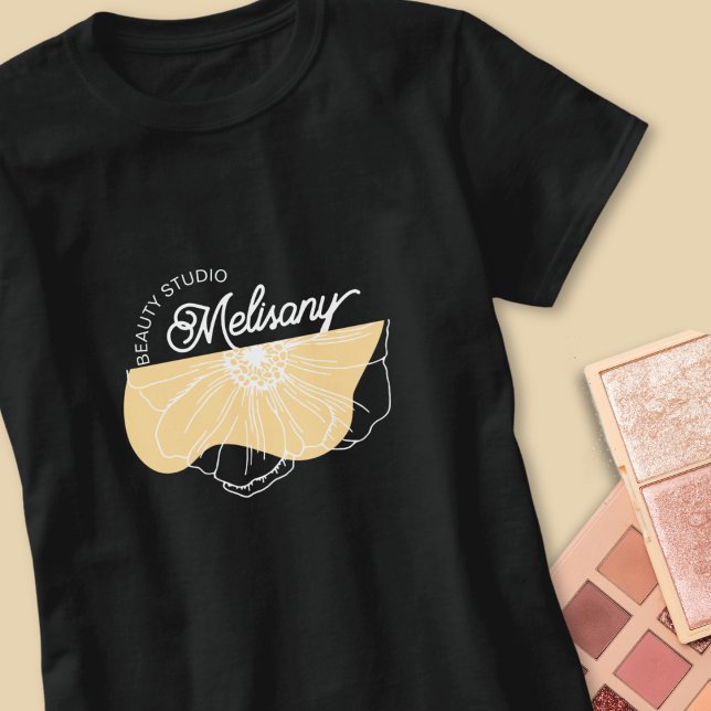 Modern Minimalist Elegant Gold Floral Line Art  T-Shirt (Creator Uploaded)