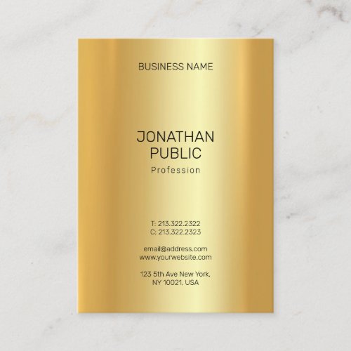 Modern Minimalist Elegant Gold Look Template Business Card