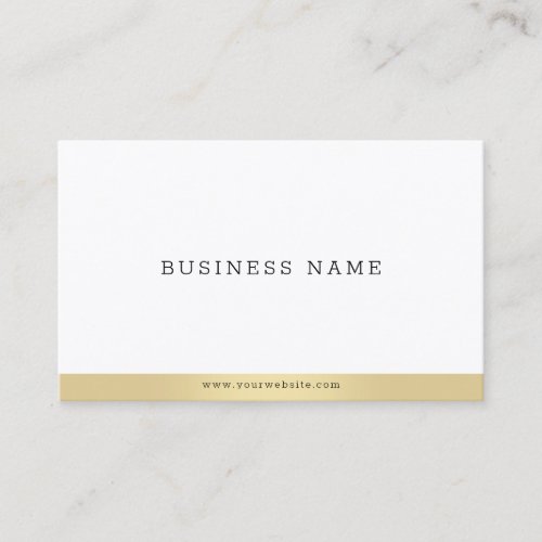 Modern Minimalist Elegant Gold White Professional Business Card