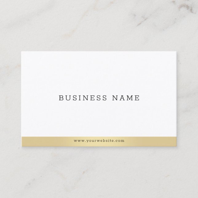 Modern Minimalist Elegant Gold White Professional Business Card (Front)