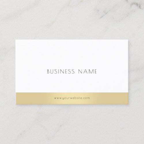 Modern Minimalist Elegant Gold White Template Business Card