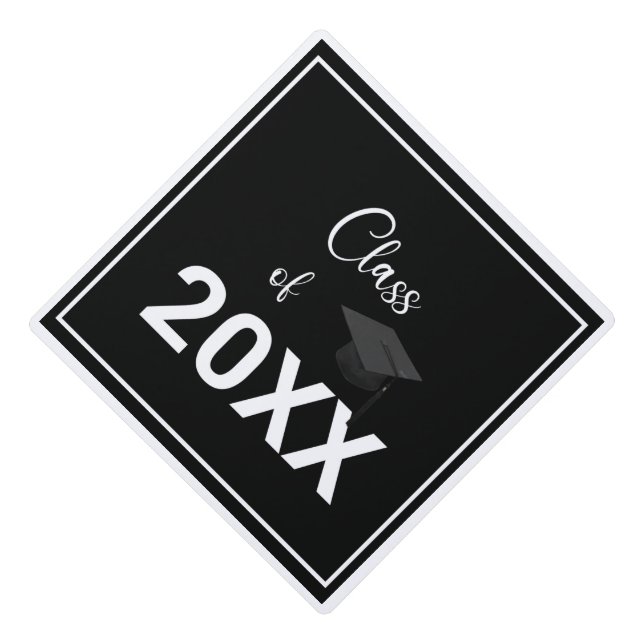  modern minimalist & elegant graduation cap topper (Front)
