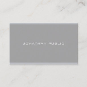 Modern Minimalist Elegant Grey Plain Professional Business Card