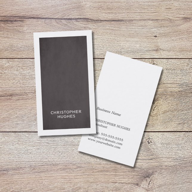 Modern Minimalist Elegant Grey White Consultant Business Card (Creator Uploaded)