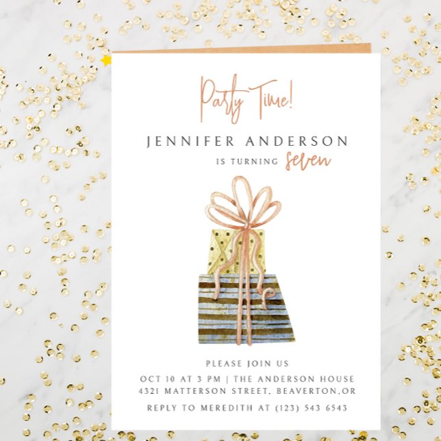 Modern Minimalist Elegant Kid Birthday Party Invitation (Creator Uploaded)