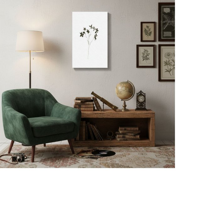 Modern minimalist elegant line drawing flowers canvas print (Creator Uploaded)