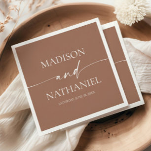 Modern Minimalist Elegant Mocha Mousse Wedding Napkins