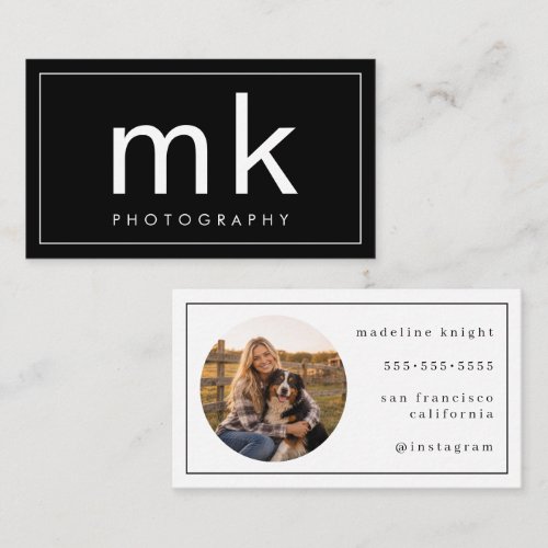 Modern Minimalist Elegant Monogram Design Business Card