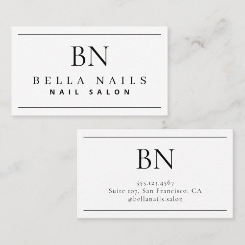 Modern Minimalist Elegant Monogram Design Business Card