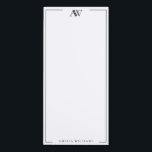 Modern Minimalist Elegant Monogram Magnetic Notepad<br><div class="desc">Create your own personalized notepad with elegant minimalist monogram initials in black and white color.</div>