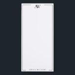 Modern Minimalist Elegant Monogram Magnetic Notepad<br><div class="desc">Create your own personalized notepad with elegant minimalist monogram initials in black and white color.</div>