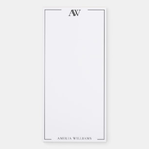 Modern Minimalist Elegant Monogram Magnetic Notepad