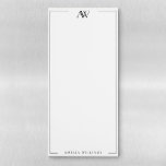 Modern Minimalist Elegant Monogram Magnetic Notepad<br><div class="desc">Create your own personalized notepad with elegant minimalist monogram initials in black and white color.</div>