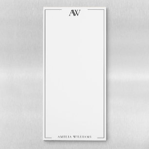 Modern Minimalist Elegant Monogram Magnetic Notepad