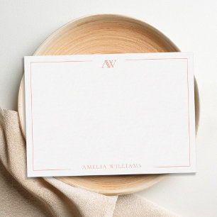 Modern Minimalist Elegant Monogram Note Card