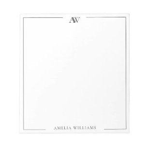 Modern Minimalist Elegant Monogram Notepad
