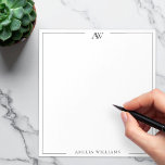 Modern Minimalist Elegant Monogram Notepad<br><div class="desc">Create your own personalized notepad with elegant minimalist monogram initials in black and white color.</div>
