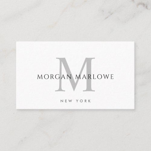 Modern Minimalist Elegant Monogram Professional Business Card