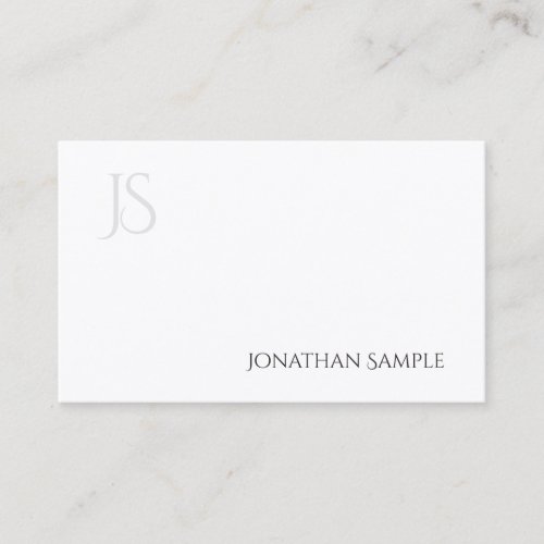 Modern Minimalist Elegant Monogram Simple Plain Business Card