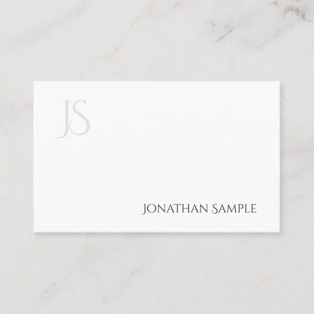 Modern Minimalist Elegant Monogram Simple Plain Business Card | Zazzle