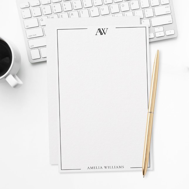 Modern Minimalist Elegant Monogram Stationery (Creator Uploaded)
