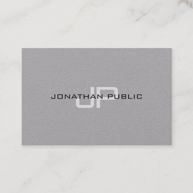 Modern Minimalist Elegant Monogram Template Business Card (Front)