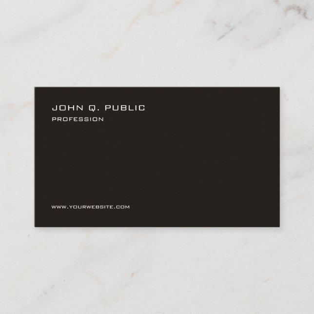 Modern Minimalist Elegant Personalized Template Business Card (Front)