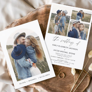Modern Minimalist Elegant Photo Arch Wedding Invitation