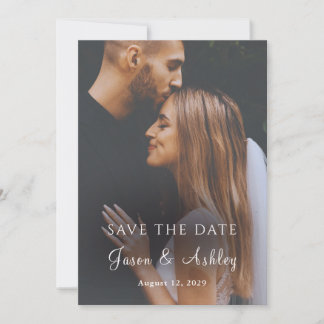 Modern Minimalist Elegant Photo Save The Date Card