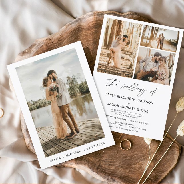 Modern Minimalist Elegant Photo Wedding Invitation (Creator Uploaded)