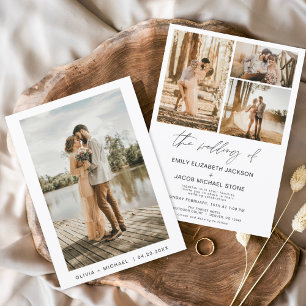 Modern Minimalist Elegant Photo Wedding  Invitation