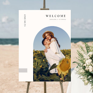 Modern Minimalist Elegant Photo Wedding Welcome Foam Board