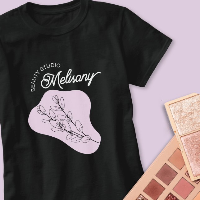 Modern Minimalist Elegant Pink Floral Line Art  T-Shirt (Creator Uploaded)