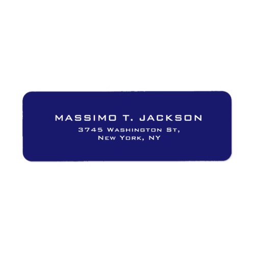 Modern Minimalist Elegant Plain Midnight Blue Label