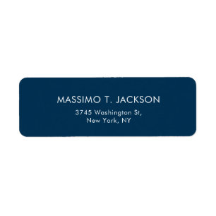 Modern Minimalist Elegant Plain Prussian Blue Label