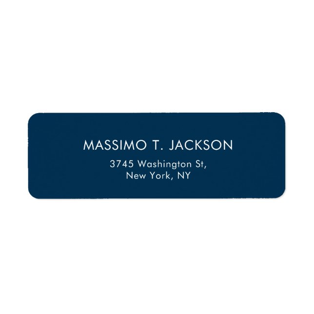 Modern Minimalist Elegant Plain Prussian Blue Label (Front)