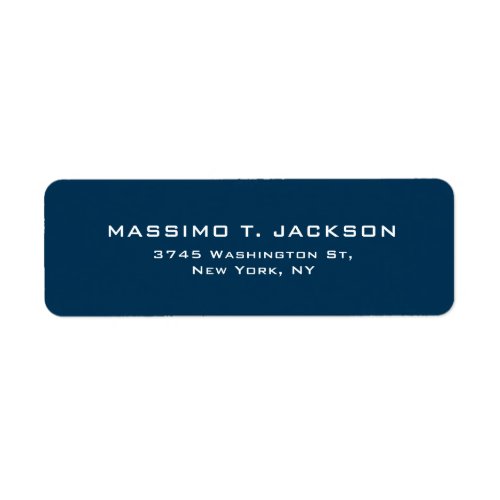 Modern Minimalist Elegant Plain Prussian Blue Label