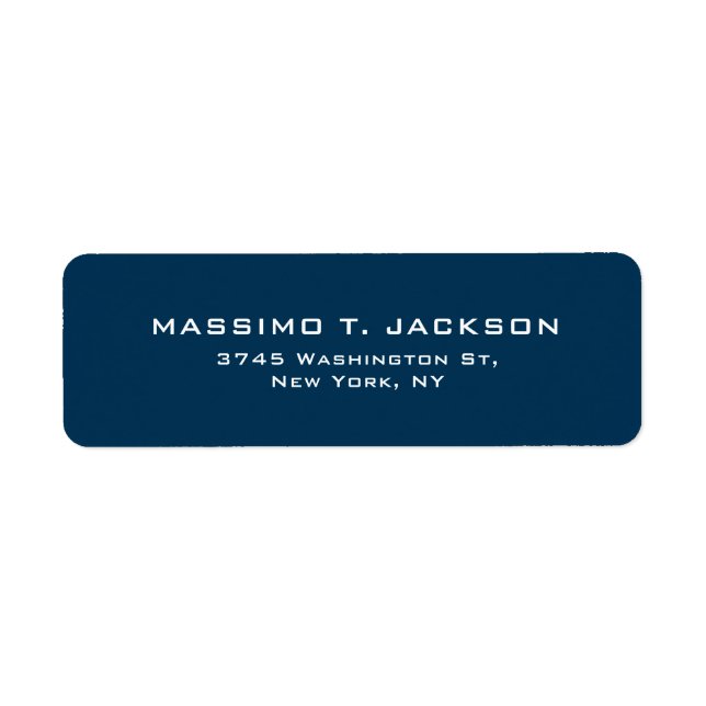 Modern Minimalist Elegant Plain Prussian Blue Label (Front)