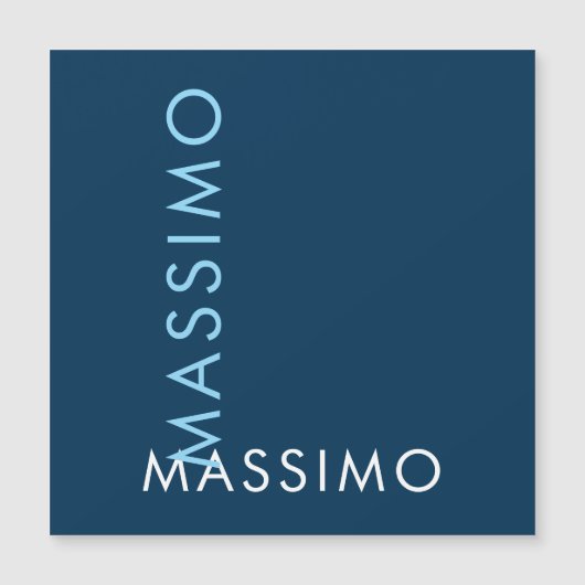 Modern Minimalist Elegant Plain Prussian Blue Name (Front)
