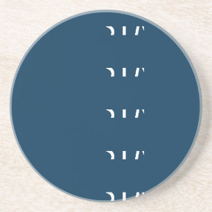 Modern Minimalist Elegant Plain Prussian Blue Name Coaster