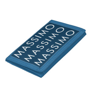 Modern Minimalist Elegant Plain Prussian Blue Name Tri-fold Wallet