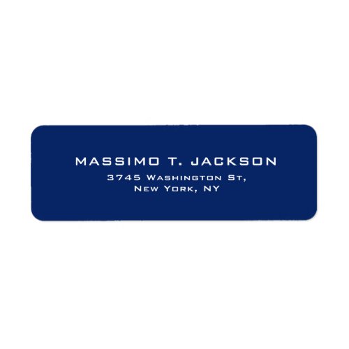 Modern Minimalist Elegant Plain Sapphire Blue Label
