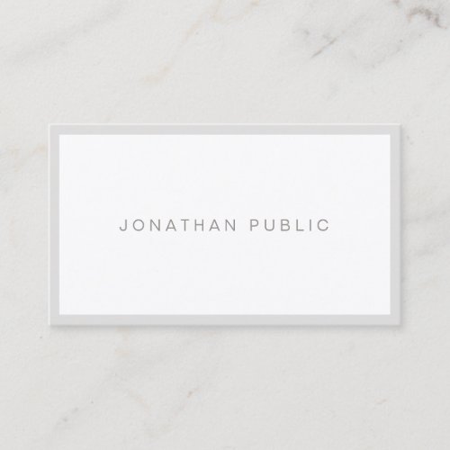 Modern Minimalist Elegant Plain Simple Luxury Business Card