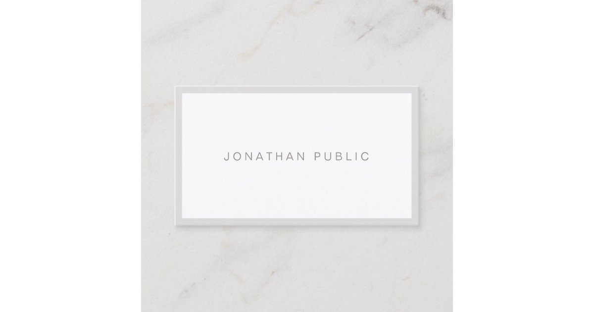 Modern Minimalist Elegant Plain Simple Luxury Business Card | Zazzle
