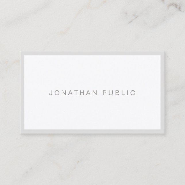 Modern Minimalist Elegant Plain Simple Luxury Business Card (Front)
