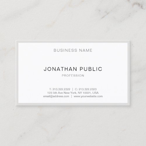 Modern Minimalist Elegant Plain Simple Trendy Cool Business Card