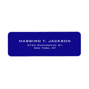 Modern Minimalist Elegant Plain Ultramarine Blue Label