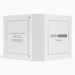 Modern Minimalist Elegant Professional 3 Ring Binder