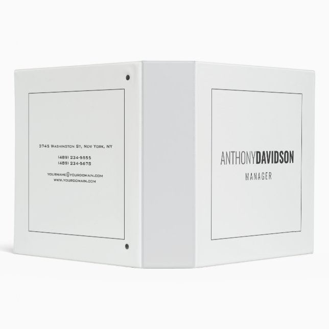 Modern Minimalist Elegant Professional 3 Ring Binder (Background)